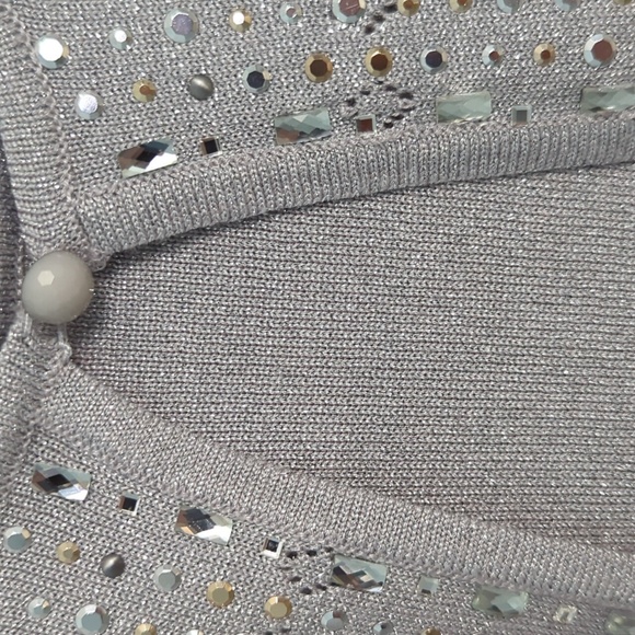 Alfred Dunner Sz M Silver Sparkly One Piece Top - Picture 4 of 5